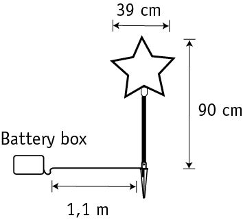 Bodenstecker Stern 60 LED mit Batteriebetrieb