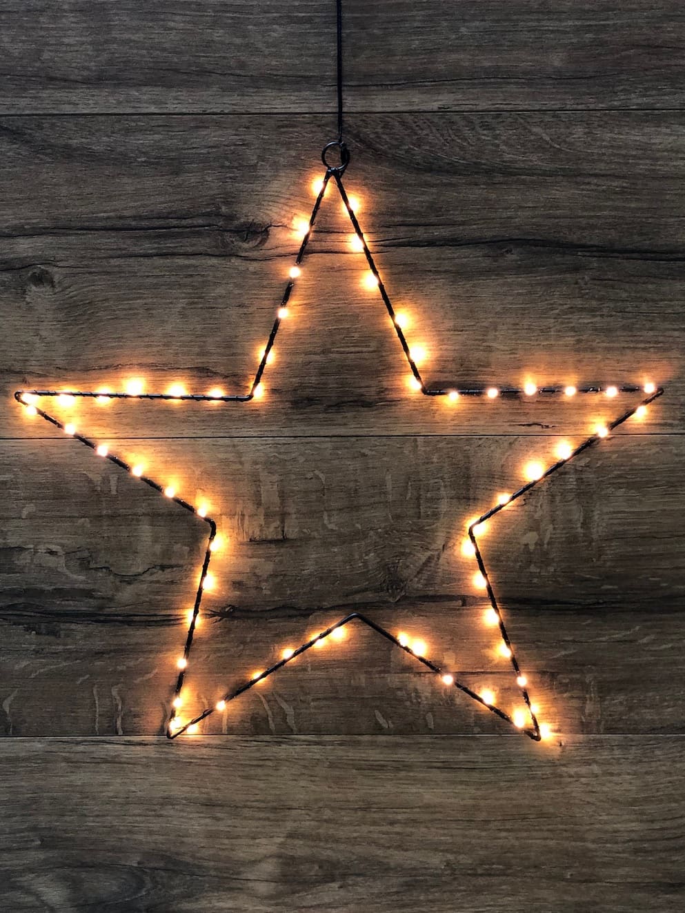 Leucht Stern in schwarz mit 60 LED Lichtern