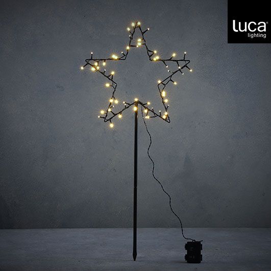 Bodenstecker Stern 60 LED mit Batteriebetrieb
