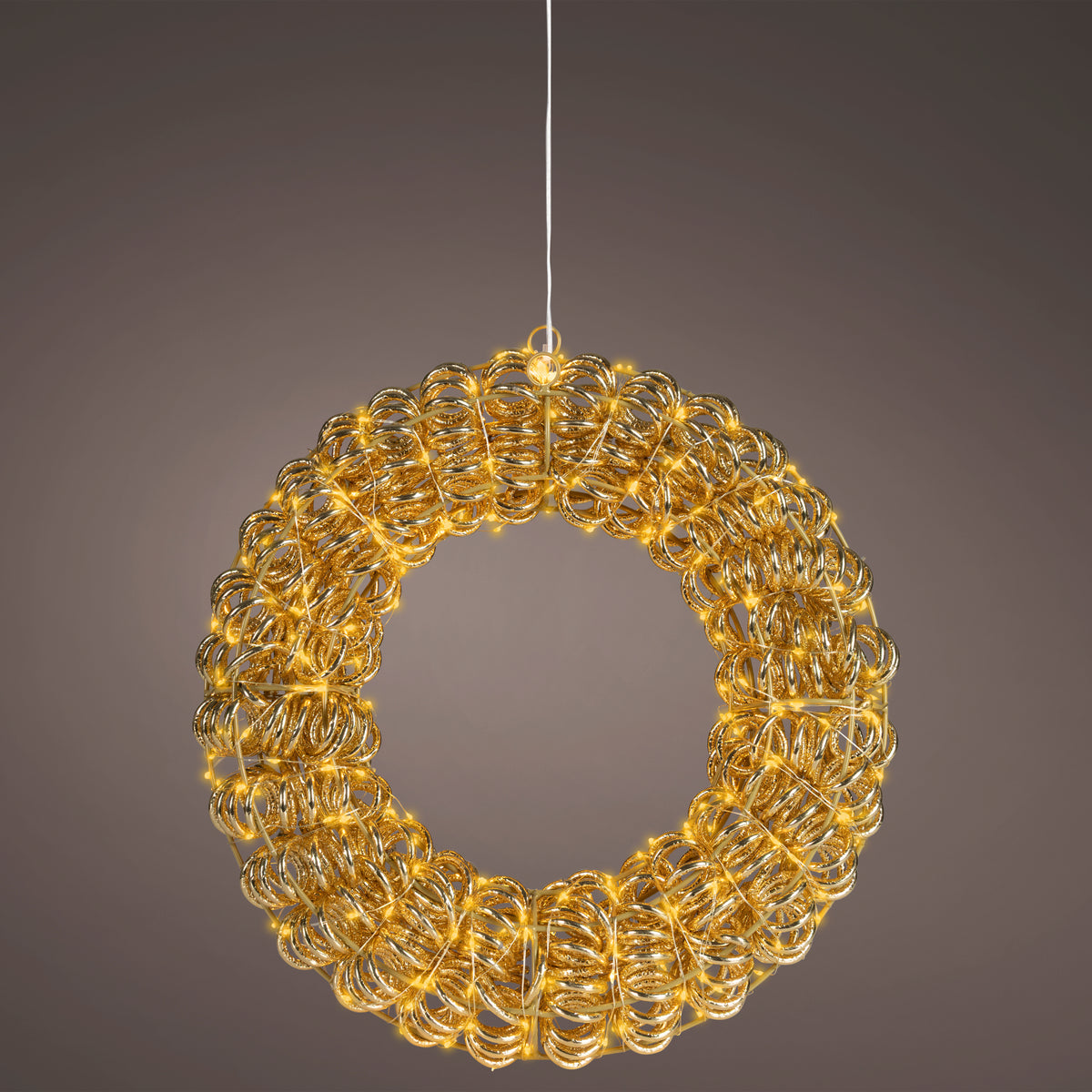 Lichterkranz gold mit 300 LED-Lichtern, für innen und außen