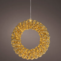 Lichterkranz gold mit 300 LED-Lichtern, für innen und außen
