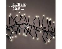 Cluster lights mit 1128 Lichtern in warm weiß 10,5m