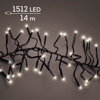 Cluster lights mit 1512 Lichtern warmweiß 14m