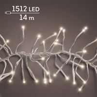 Cluster lights mit 1512 Lichtern in warm weiß 14m