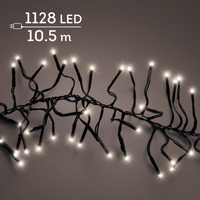 Cluster lights mit 1128 Lichtern in warm weiß 10,5m