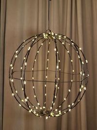 3D Kugel in schwarz 120 Lichter mit Batteriefunktion