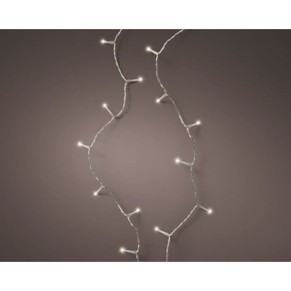 LED Basic mit transparentem Kabel, vor grauem Hintergrund.