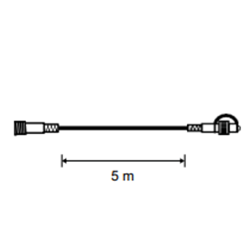 Das Kabel ist schwarz und hat eine Länge von 5 Metern.