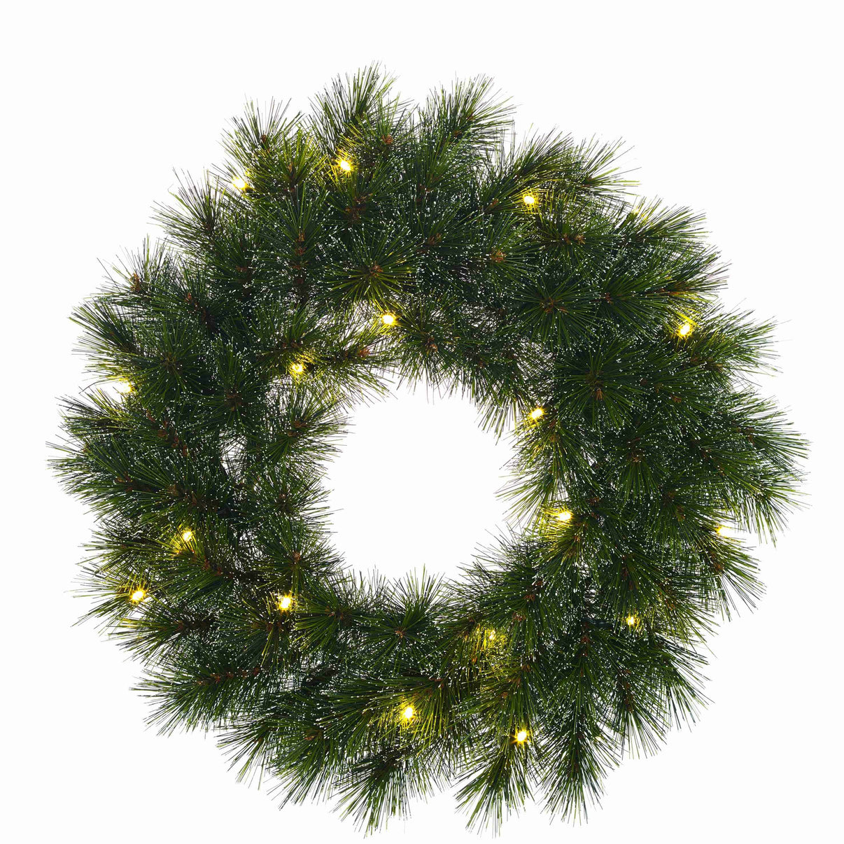 Der beleuchtete Kiefernkranz mit einem Durchmesser von ganzen 60cm ist eine super winterliche Deko! Sowohl an deiner Haustüre als auch. in deinem Haus wird er garantiert supper aussehen!