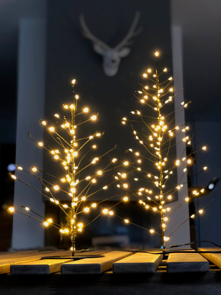 Auch zusammen fühlen sich die Lichterbäume sehr wohl. Zum Beispiel kann man super den 80 Lichter Baum mit dem 120 Lichter - Baum dekorieren.