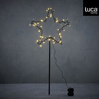 Bodenstecker Stern 60 LED mit Batteriebetrieb